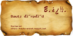 Bautz Árpád névjegykártya